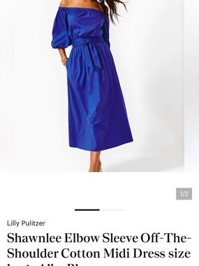 Lilly Pulitzer Vibrant Blue Midi Skirt with Self-Tie Waist